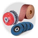 sandpaper and wire brush